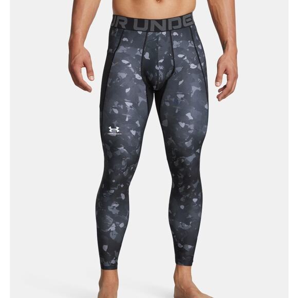 Under Armour Heatgear Printed Leggings Mens Size M Compression Tights 1386938